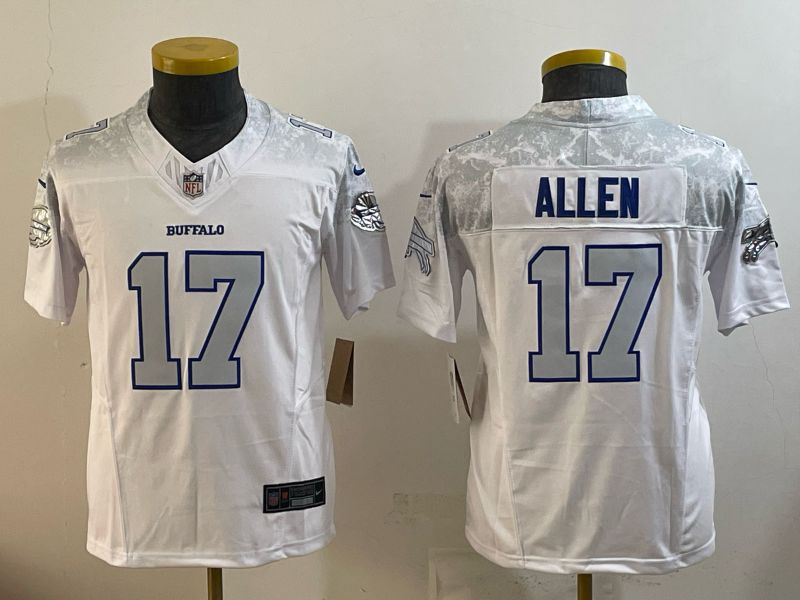 Youth 2025 Buffalo Bills #17 Allen white 5th generation Throwback Nike Limited NFL Jersey style 03->youth nfl jersey->Youth Jersey